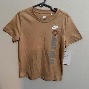 Nike Toddler Boys Just Do It Graphic Tee Tan Beige Size 4T NWT